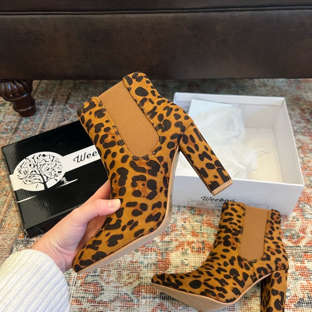Lulu's Leopard Print Heeled Boots